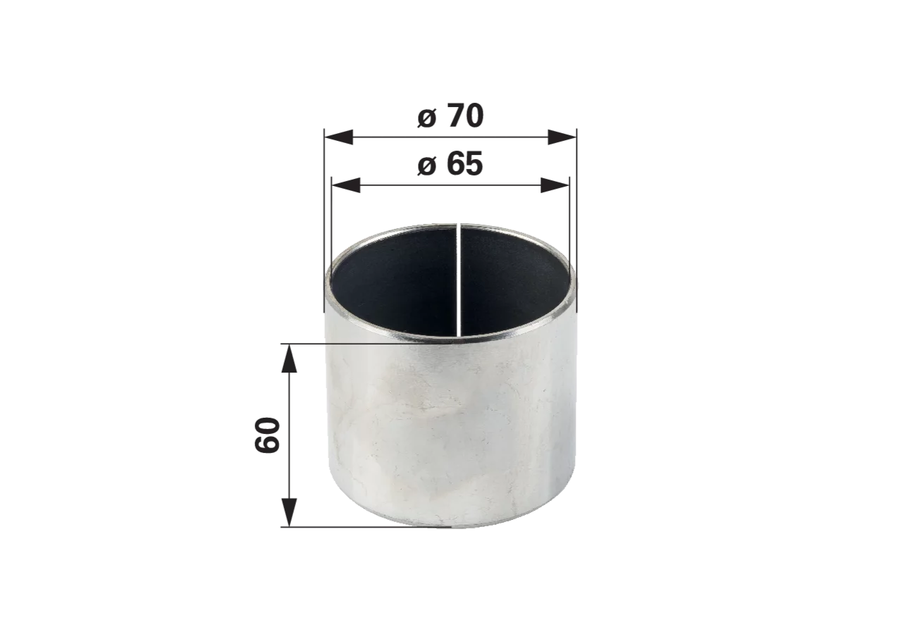 Buchse AD 70 x ID 65 x L 60 mm – passend für Strautmann 86506112 GartenShop24
