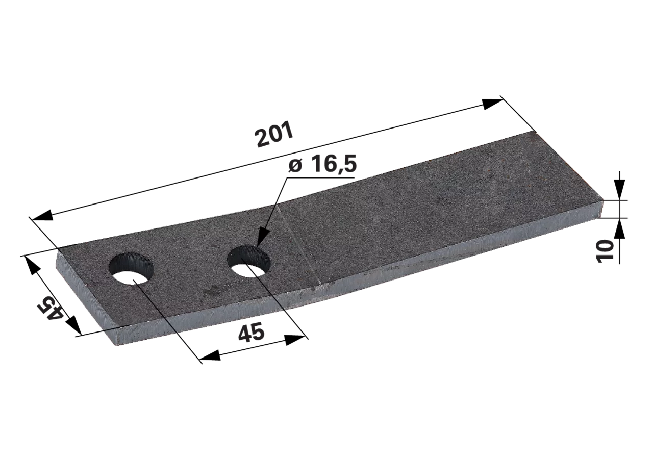 Schraubzinke rechts, L 201 x B 45 x S 10 mm – passend für Bergmann 10440048 GartenShop24