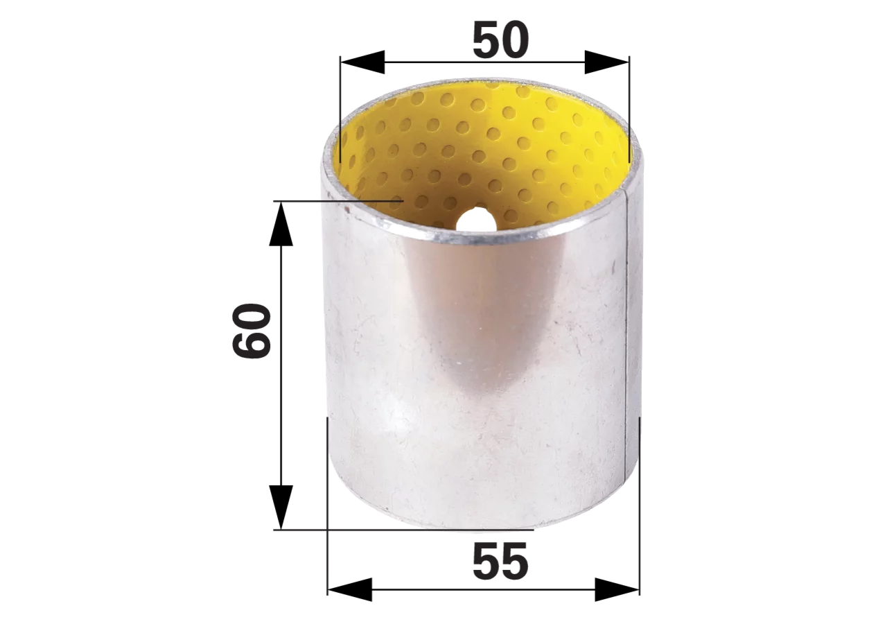 Buchse AD 55 x ID 50 x L 60 mm – passend für Strautmann 86506079 GartenShop24