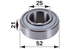 Lager AD 52 x ID 25 x B 21 mm – passend für Strautmann 86505771 GartenShop24