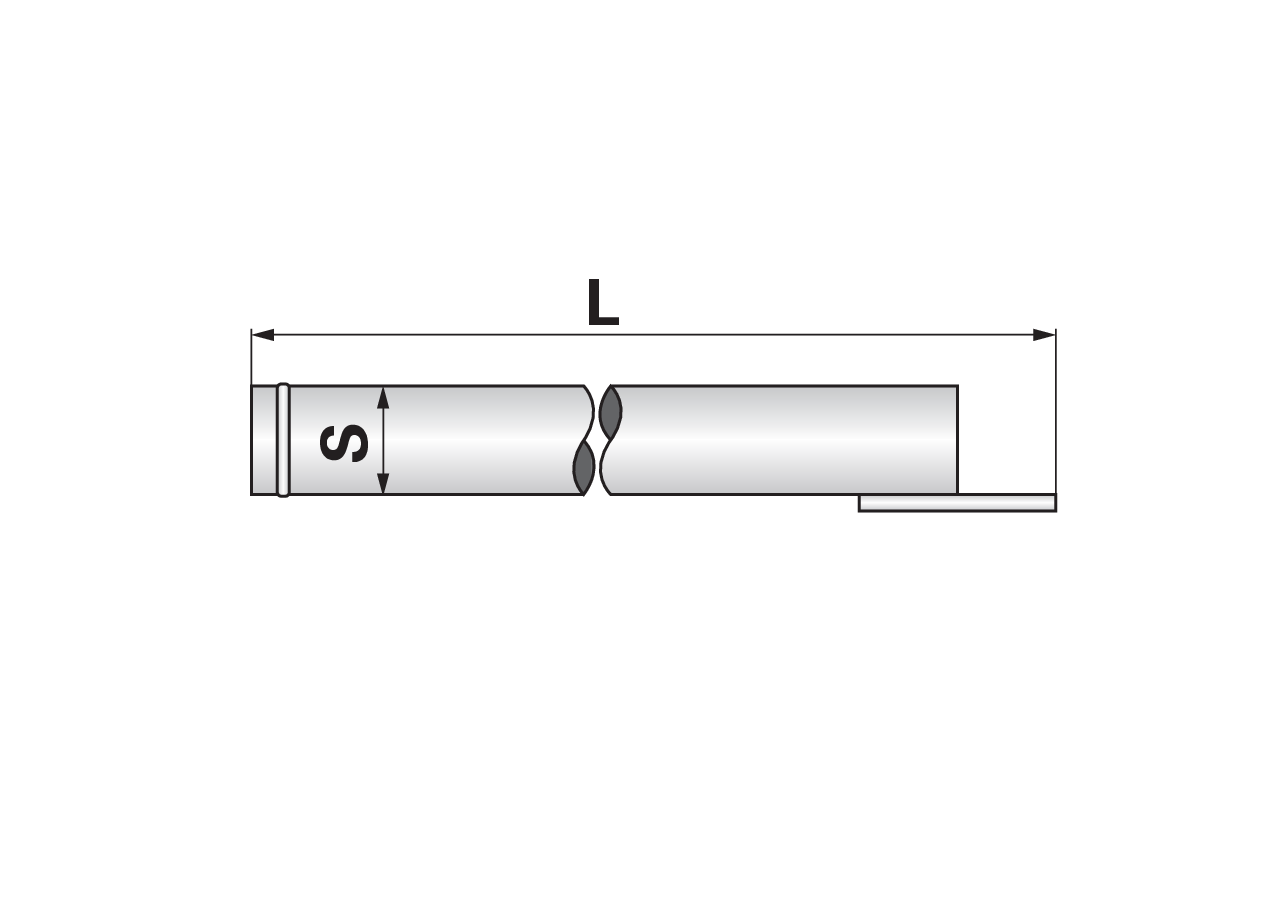 Saugrohr gerade, mit Schlauchtülle, AD 160 x L 2.000 mm, verzinkt GartenShop24