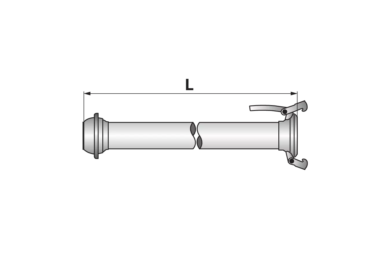 Saugrohr gerade, ital. System, 5 Zoll, BG 120 x L 3.000 mm verzinkt mit Dichtring GartenShop24