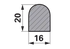 Dichtprofil Vollgummi, B 16 x H 20 mm, Meterware GartenShop24