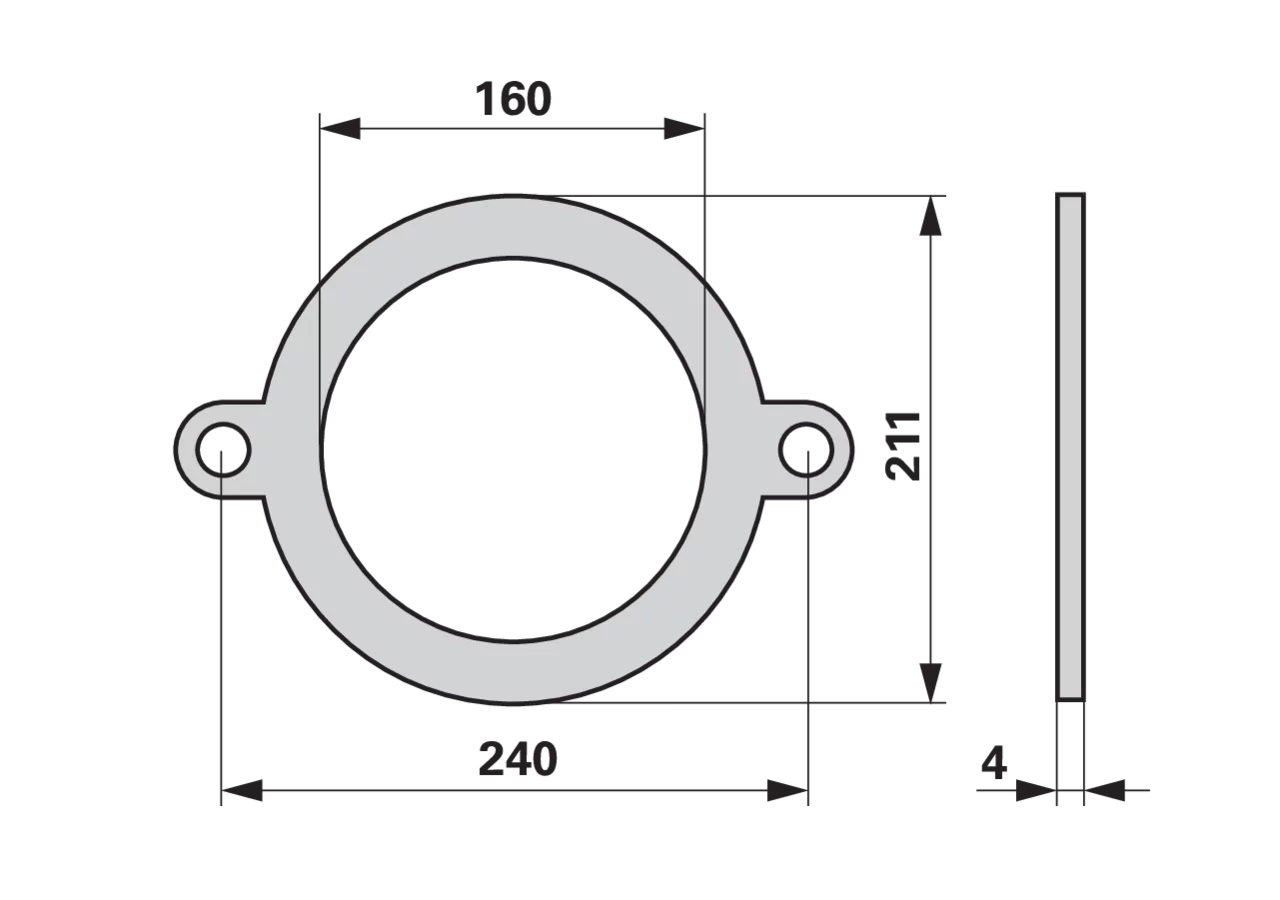 Flanschdichtung AD 211 x ID 160 mm GartenShop24