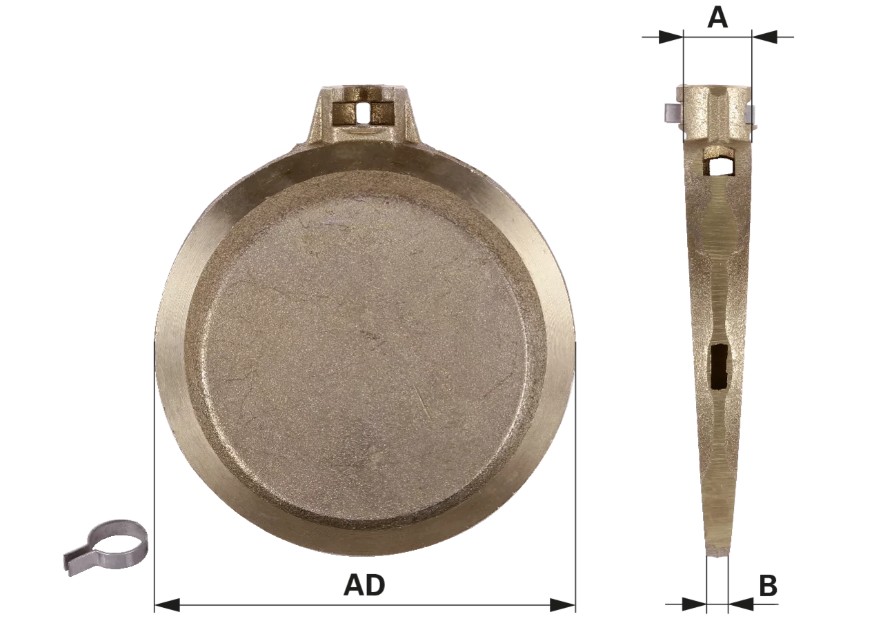 Schieberkeil 6 Zoll, AD 158 mm, für leichte Bauart MZ MZ