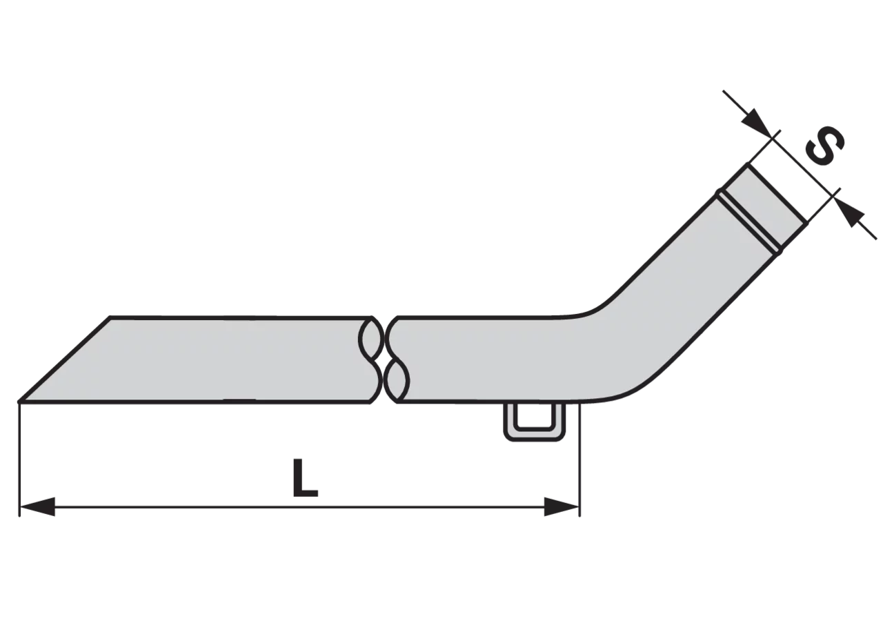 Saugrohr 45 Grad, mit Schlauchtülle, AD 152 x L 3.000 mm, verzinkt GartenShop24
