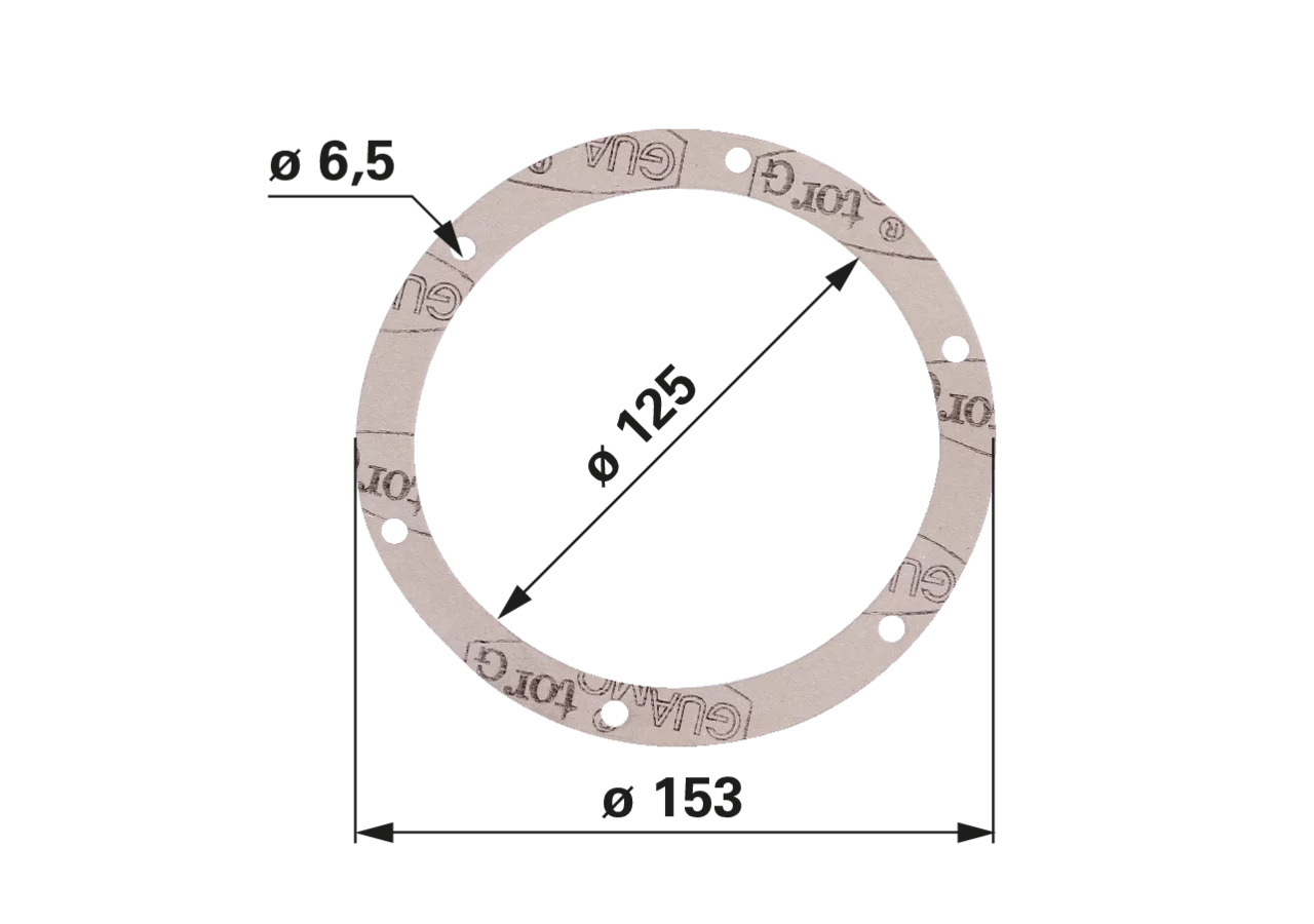 Flanschdichtung AD 153 x ID 125 mm Jurop 1680700300 Jurop