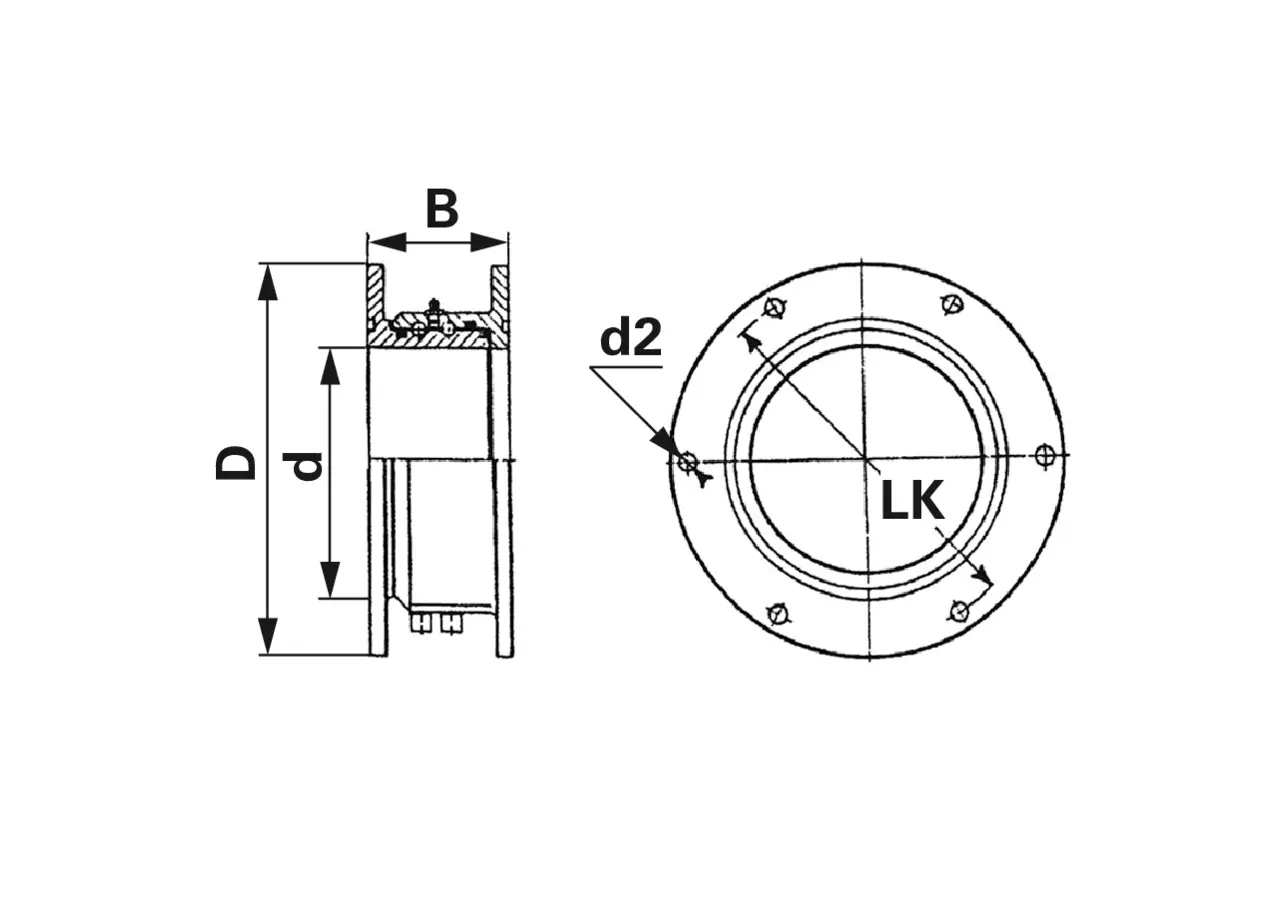 Drehflansch AD 250 x ID 100 mm MZ 0700 MZ