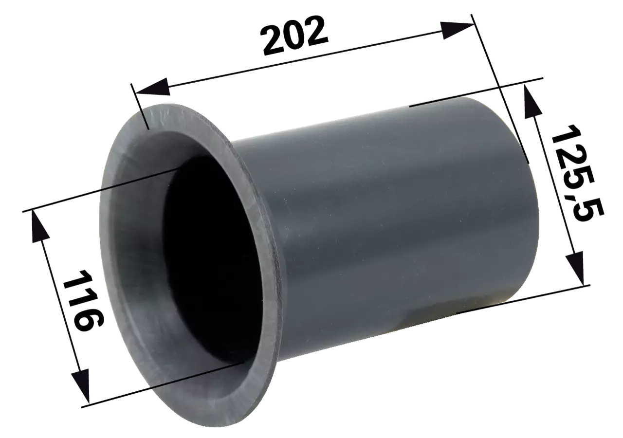 Flanschstück PVC Rohrstutzen AD 125 mm GartenShop24