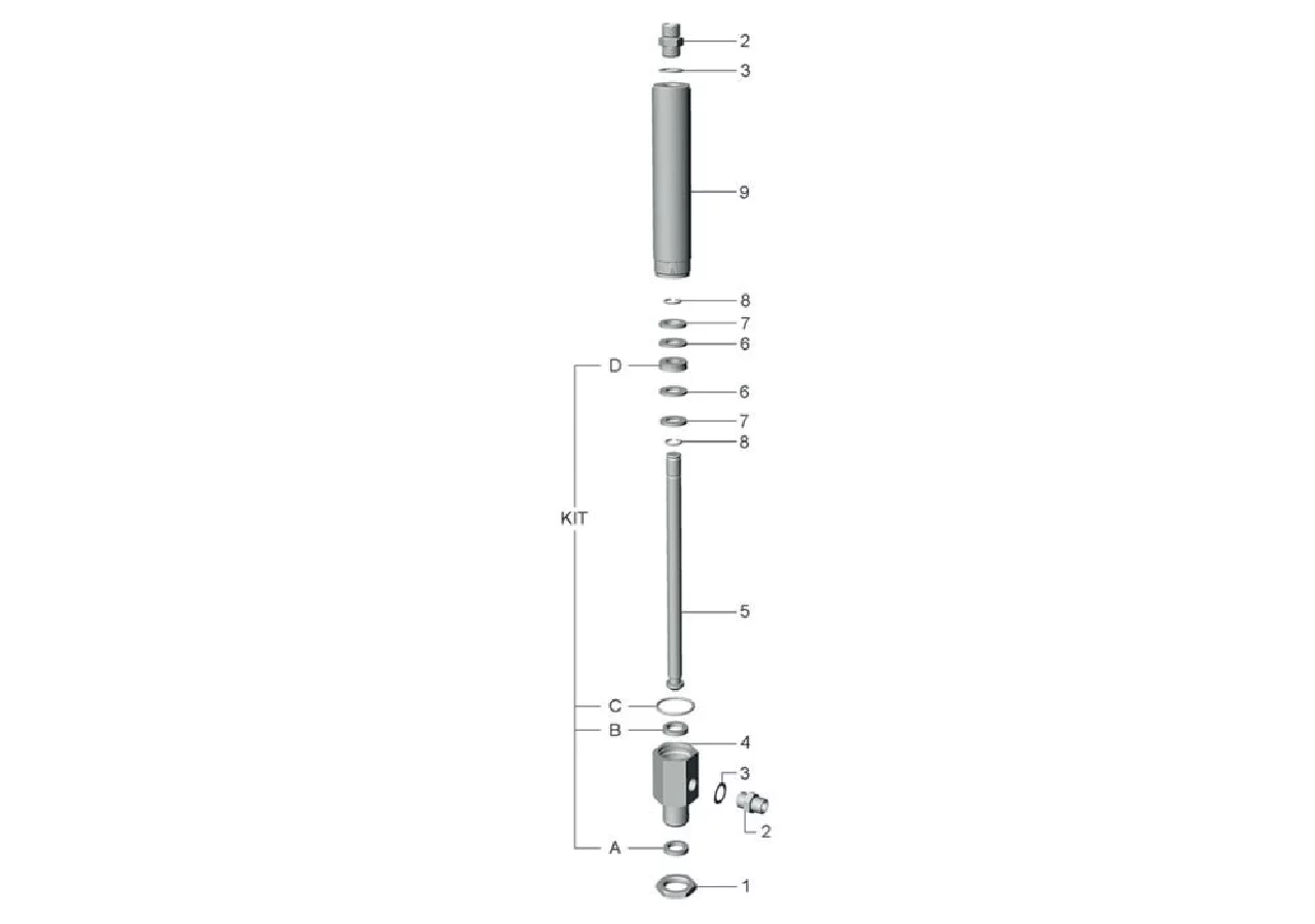 Öffnungszylinder 6 Zoll, doppelwirkend, 160 mm Hub, Kolbenstange 16 mm MZ 0551 MZ