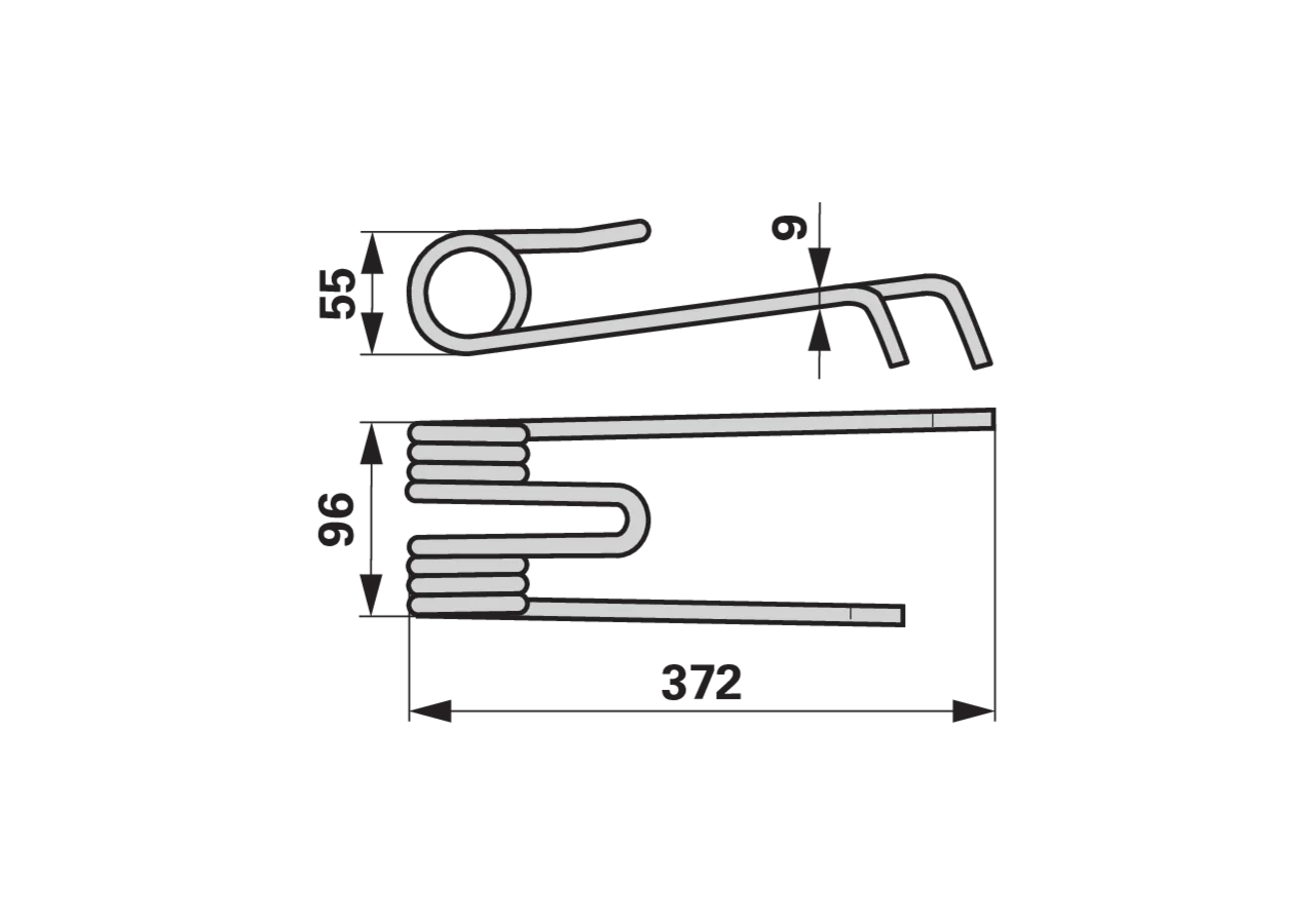 Kreiselheuerzinke links, Tiefschwarz – passend für Lely 4.1015.0058.0 GartenShop24