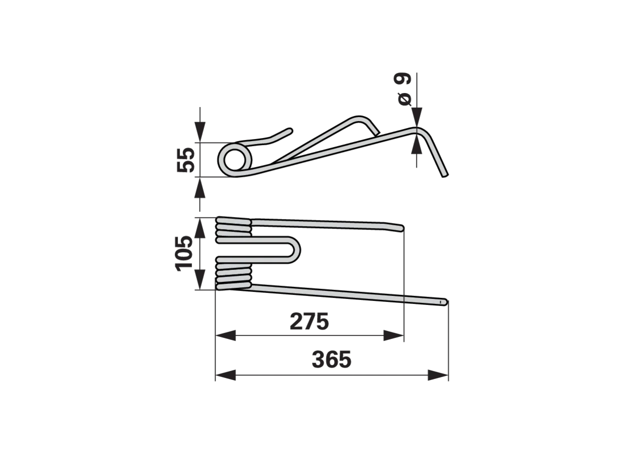 Kreiselheuerzinke links, Tiefschwarz – passend für AGCO FEL200263 GartenShop24