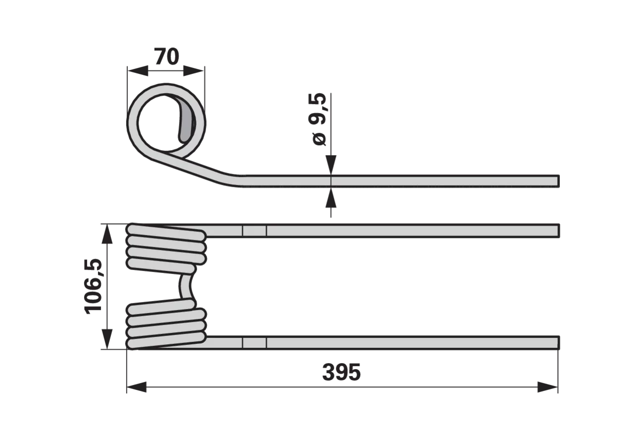 Kreiselschwaderzinke Schwarzgrau, 25 Stück – passend für Kuhn 58505219 GartenShop24