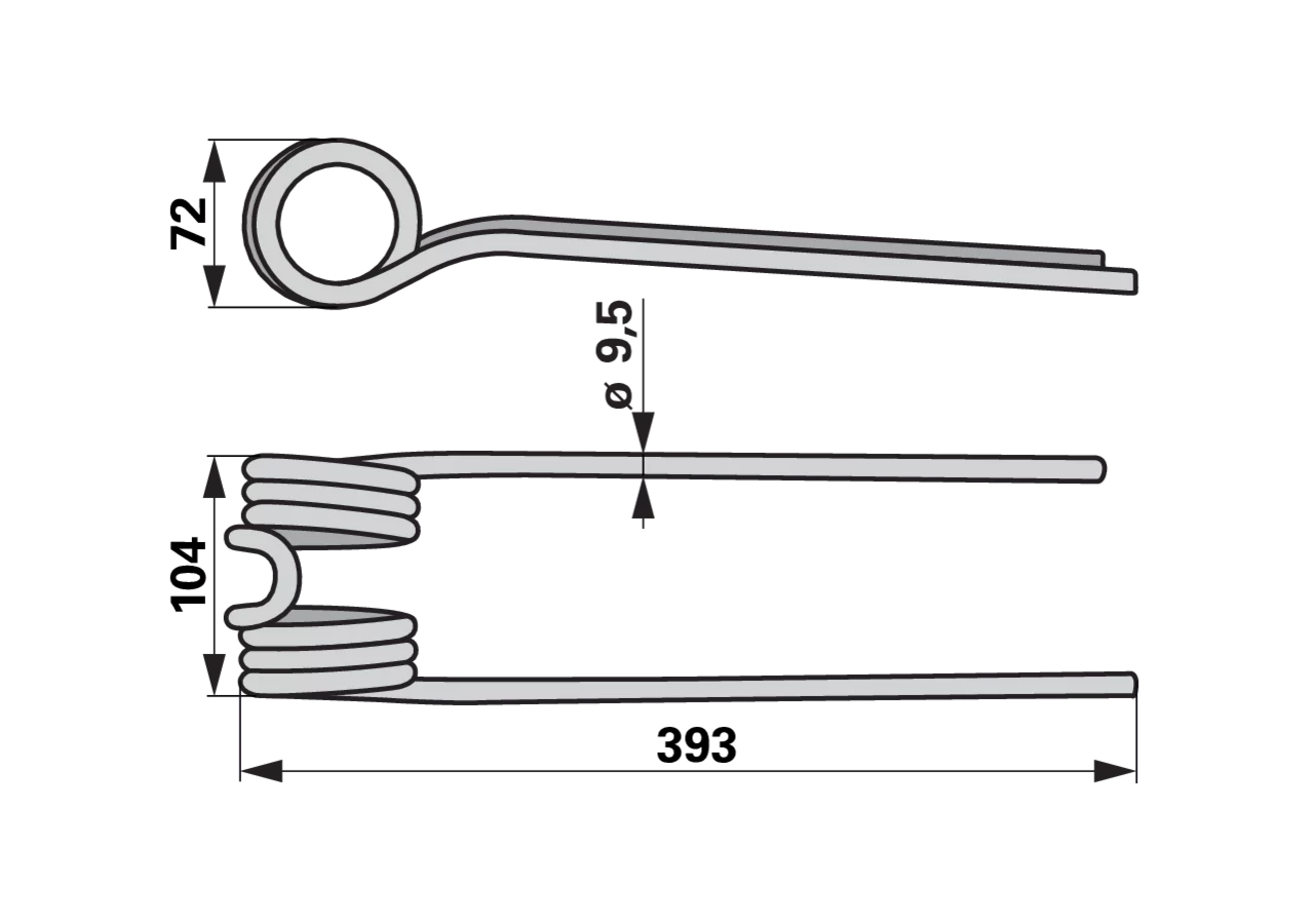 Kreiselheuerzinke rechts, Signalweiß – passend für Pöttinger 436.155 GartenShop24