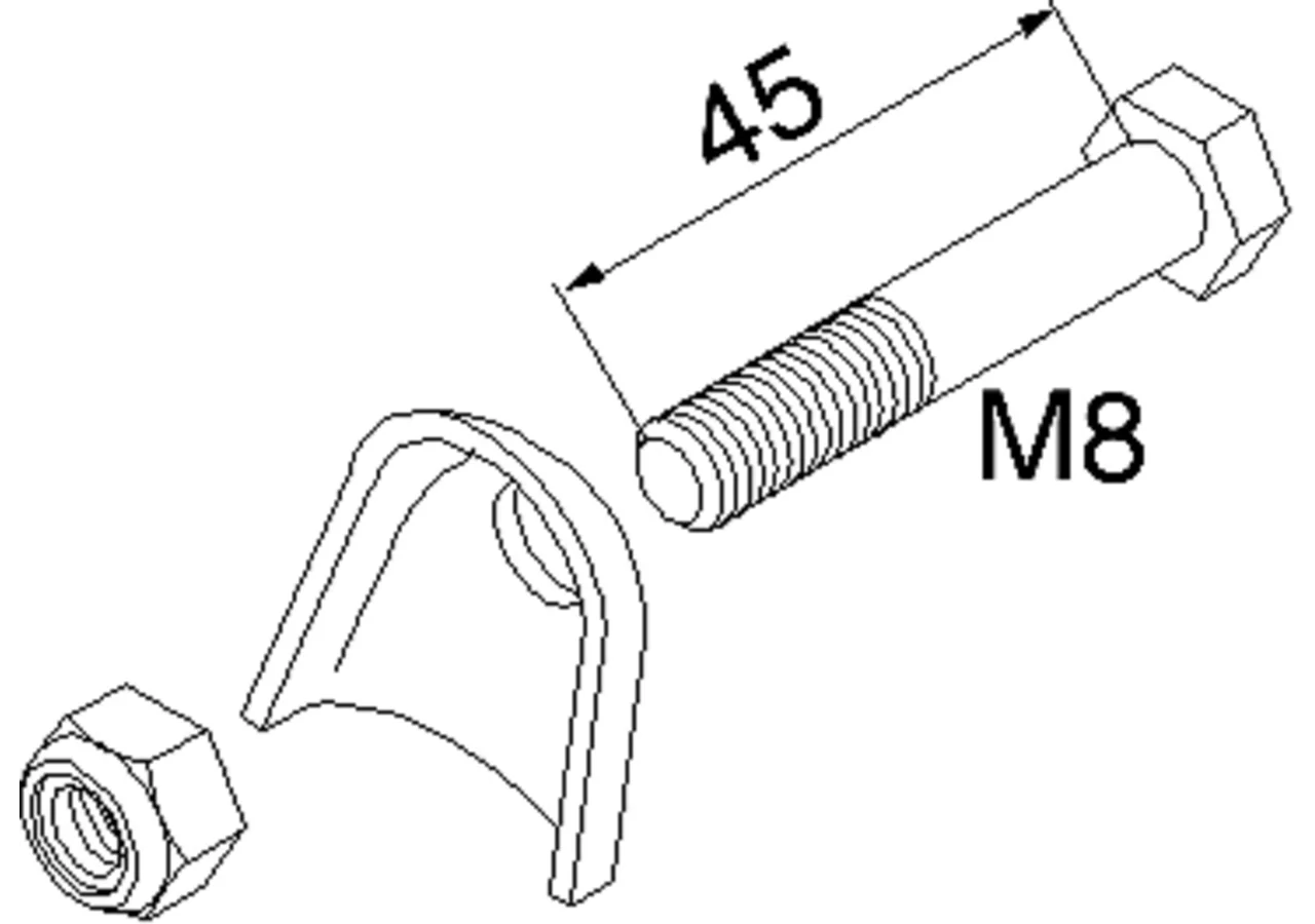 Zinkenhalter M8 x 45 mm – passend für Landsberg 137051A GartenShop24