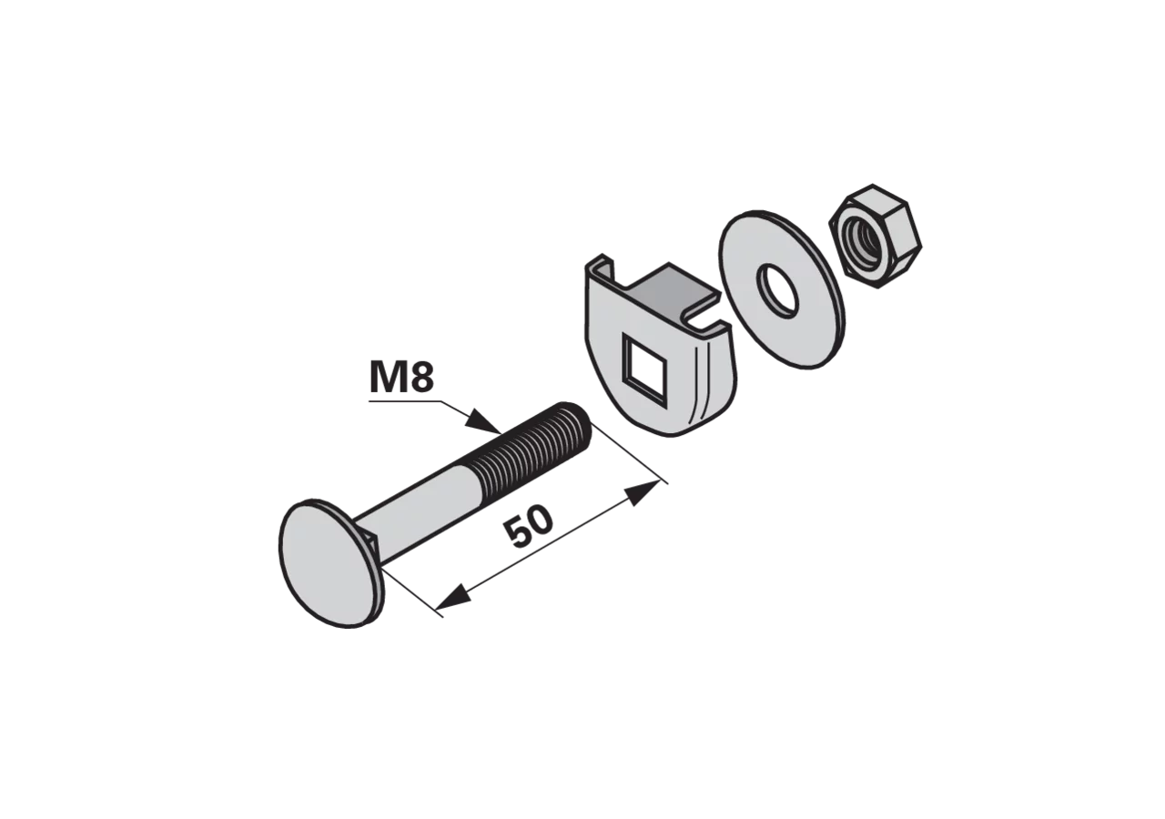 Zinkenhalter M8 x 50 mm – passend für Pöttinger 100.05.707.0 GartenShop24