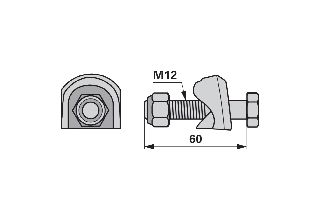 Zinkenhalter M12x 60 mm – passend für Kuhn 58503800 GartenShop24