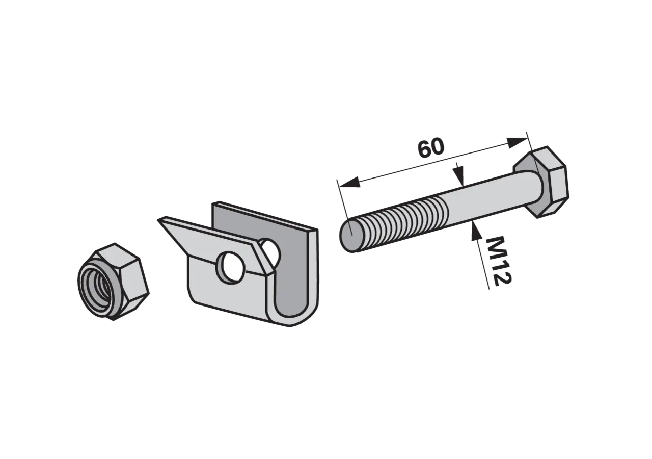 Zinkenhalter M12 x 60 mm – passend für Pöttinger 238.06.017.0 GartenShop24