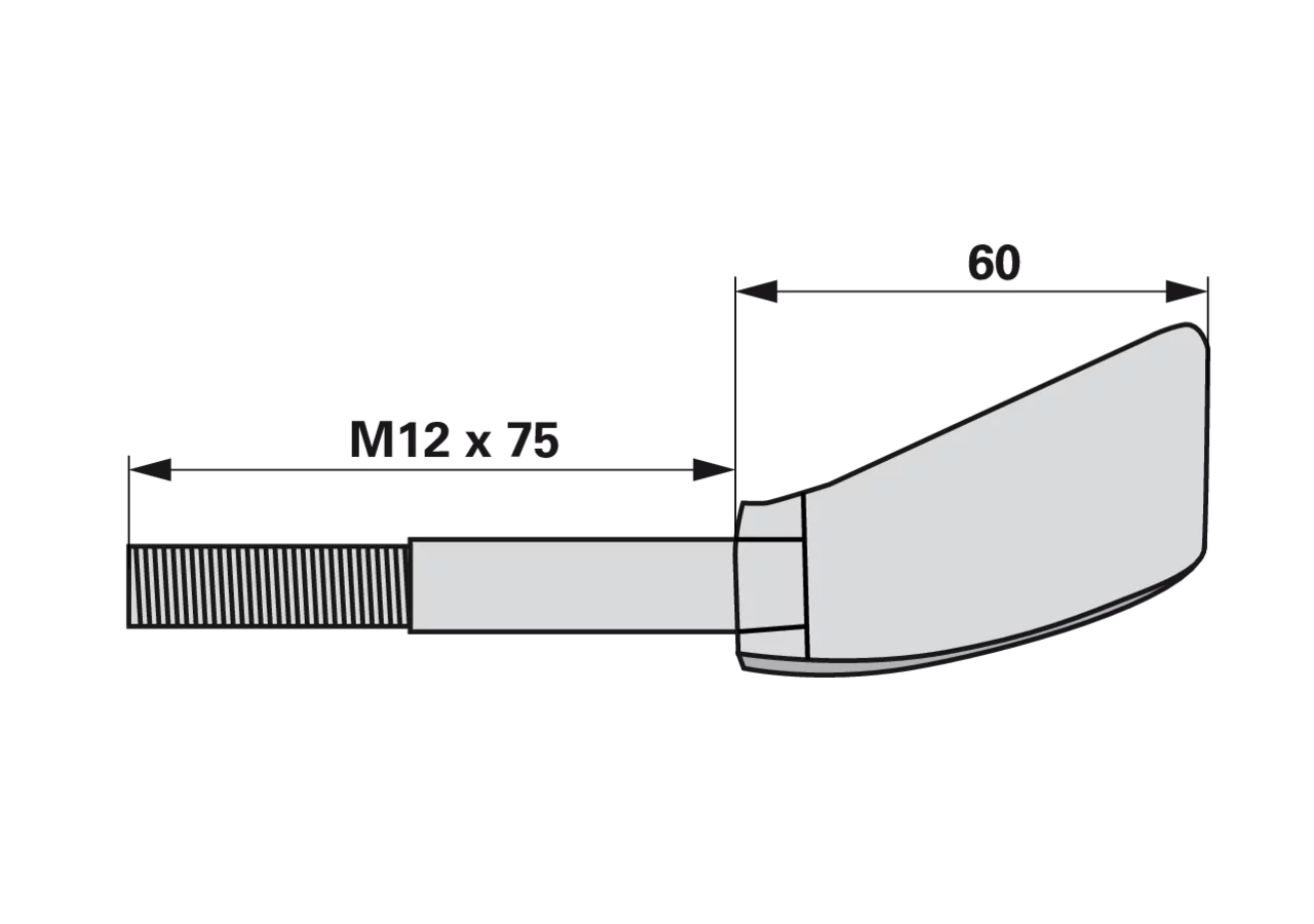 Zinkenhalterschraube M12 x 75 mm Pöttinger 621.310 Pöttinger