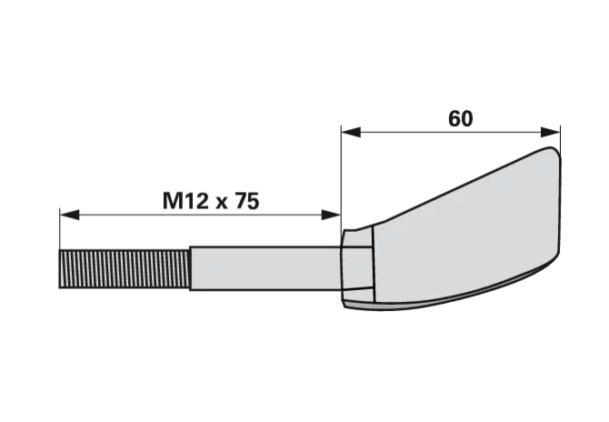 Zinkenhalterschraube M12 x 75 mm Pöttinger 621.310 Pöttinger