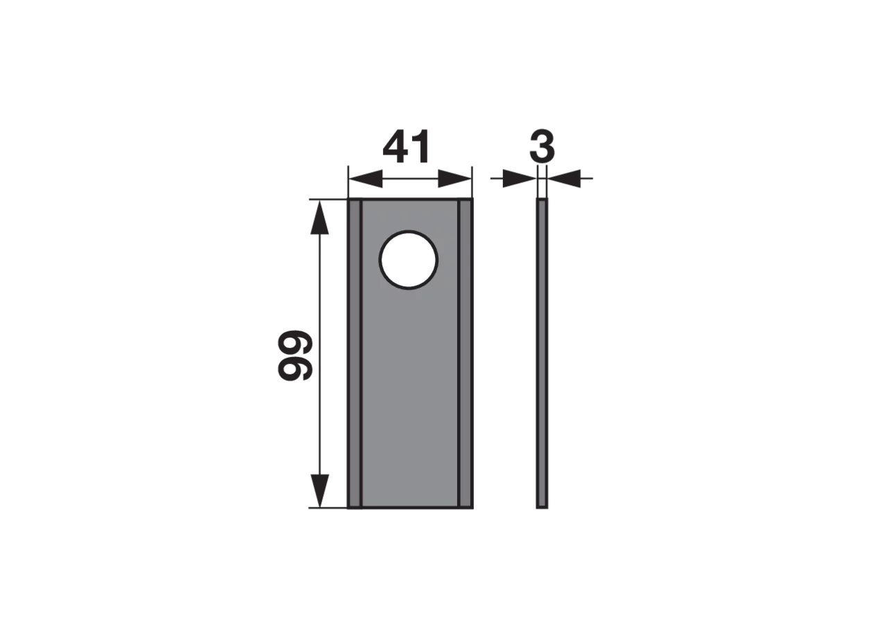 Kreiselmäherklinge gerade, L 100 x B 41 x S 3 mm, d 19 mm, 25 Stück Prillinger Premium Prillinger Premium