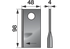 Kreiselmäherklinge rechts, L 98 x B 48 x S 4 mm, d 19 mm, 25 Stück Prillinger Premium Form 8 Prillinger Premium