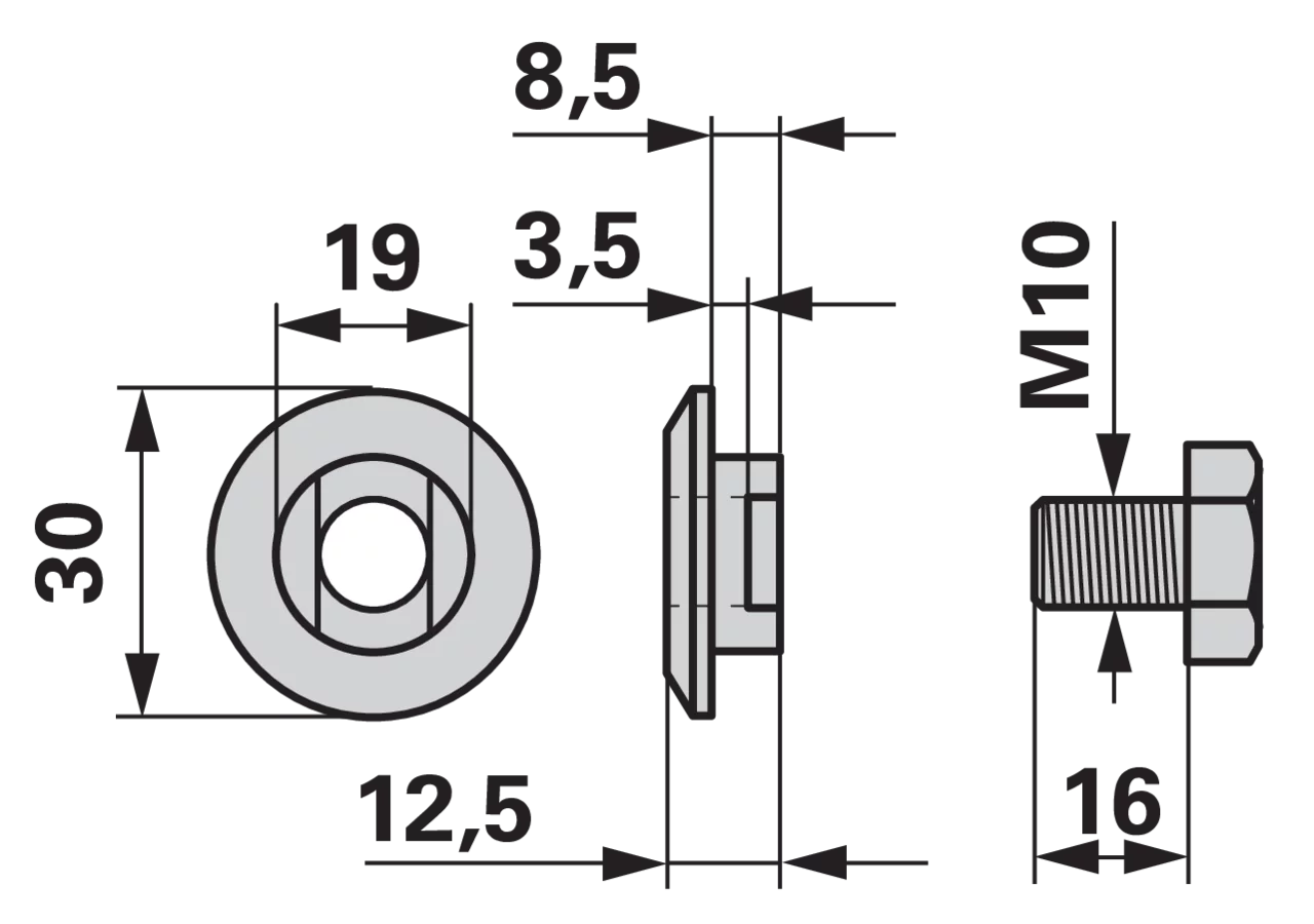 Messerhalterschraube M10 x 1,5 x 16 mm, mit Mutter – passend für BCS 562.29618 GartenShop24