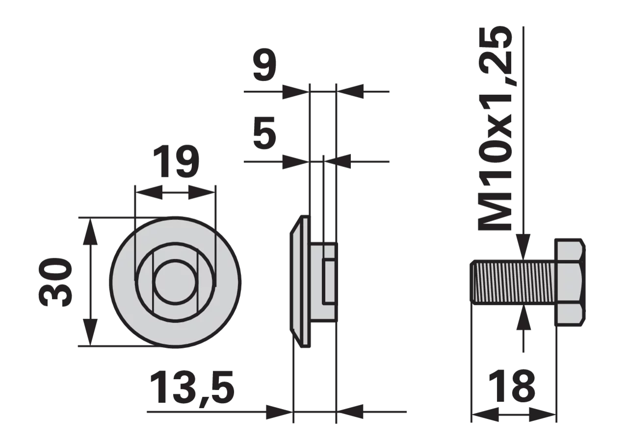 Messerhalterschraube M10 x 1,25 x 18 mm, mit Mutter – passend für BCS 565.31191 GartenShop24