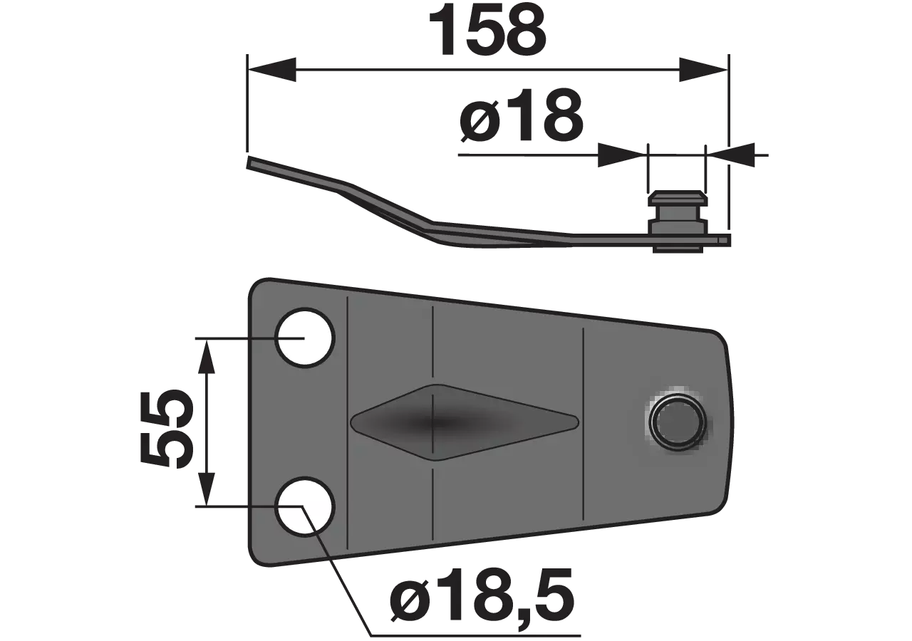 Messerhalter L 158 mm – passend für Claas 921065.0 GartenShop24