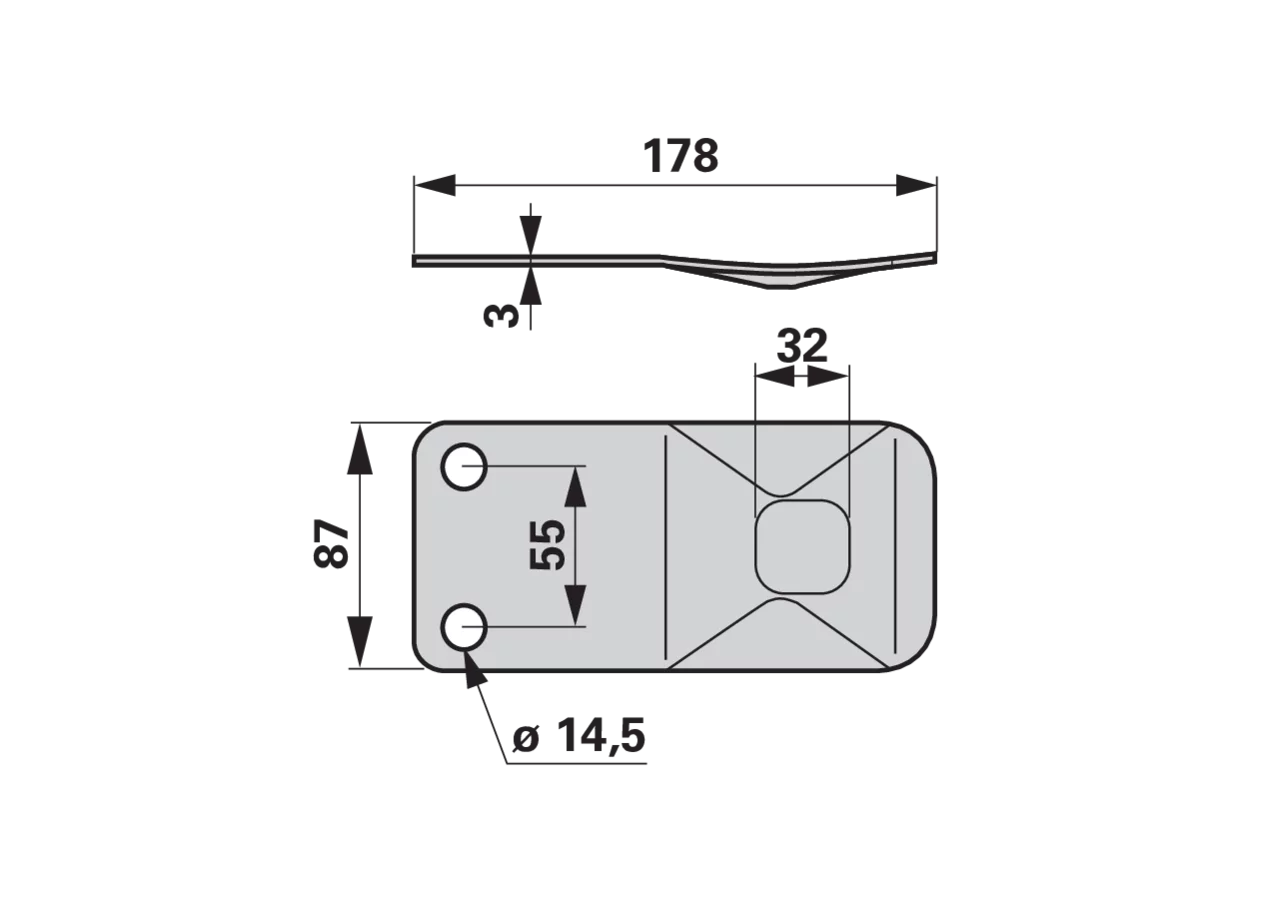 Messerhalter L 178 mm – passend für Claas 904521.2 GartenShop24
