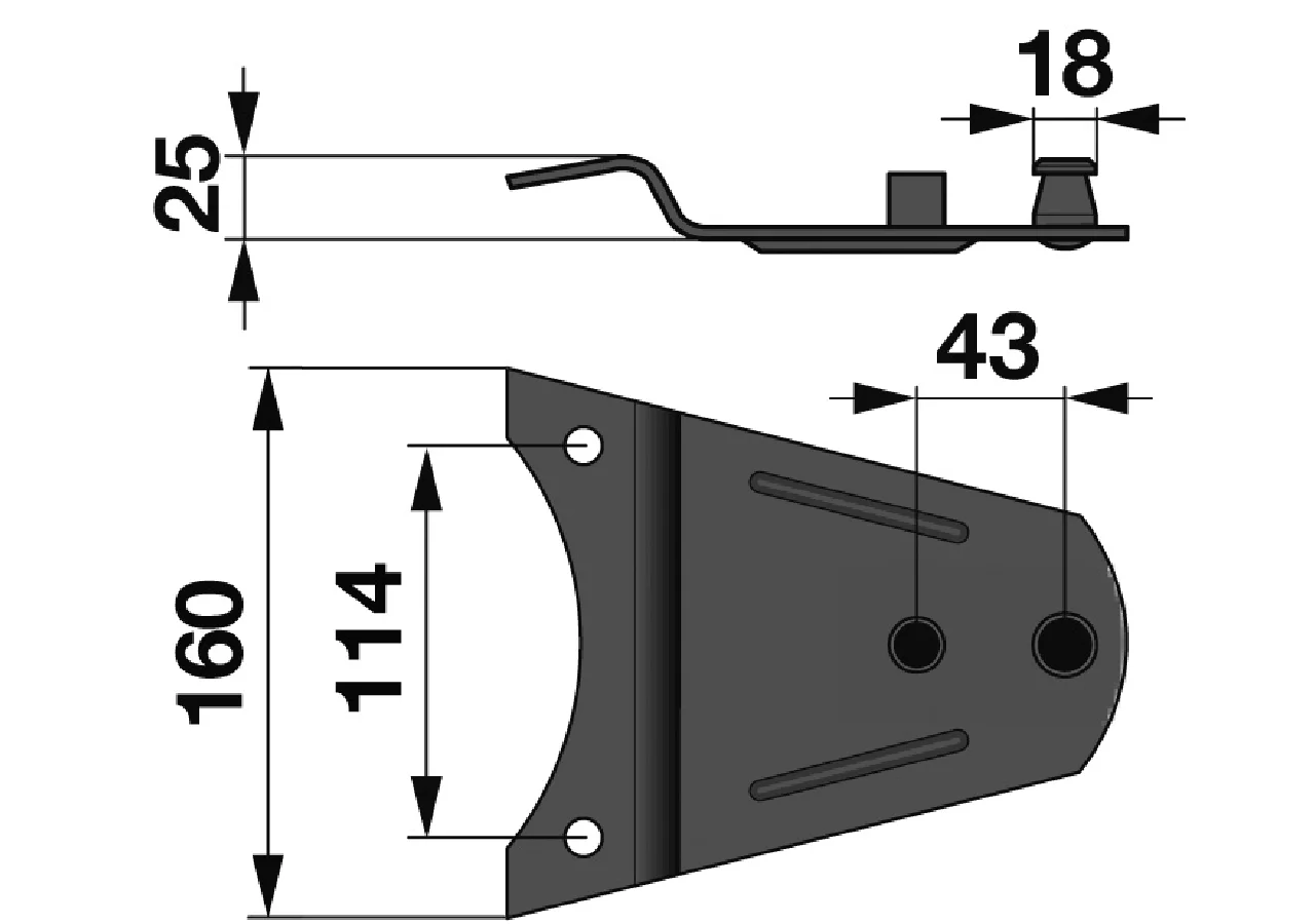 Messerhalter LA 43 mm – passend für Fella 122160 MWS