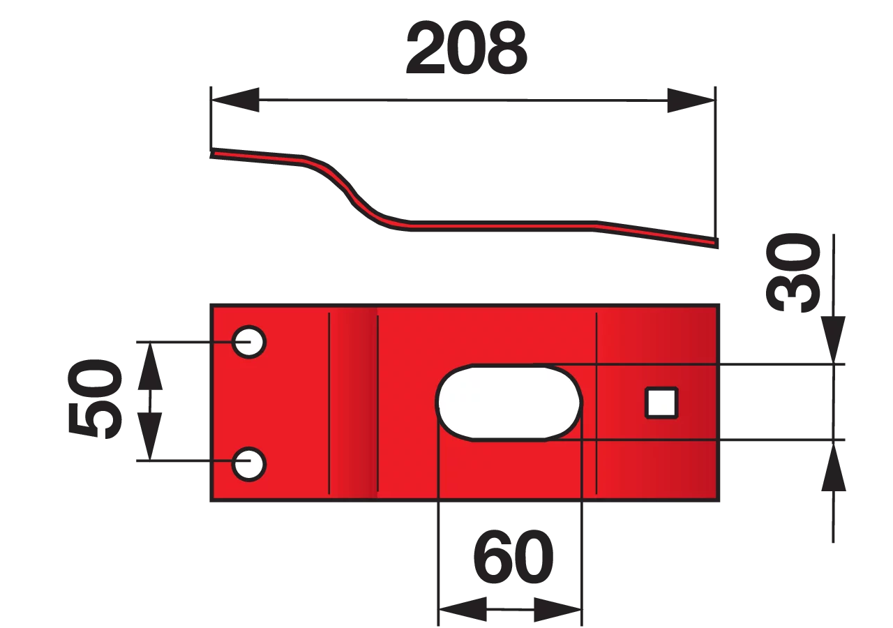 Messerhalter L 208 mm, Haltefeder – passend für Fella 140307 GartenShop24