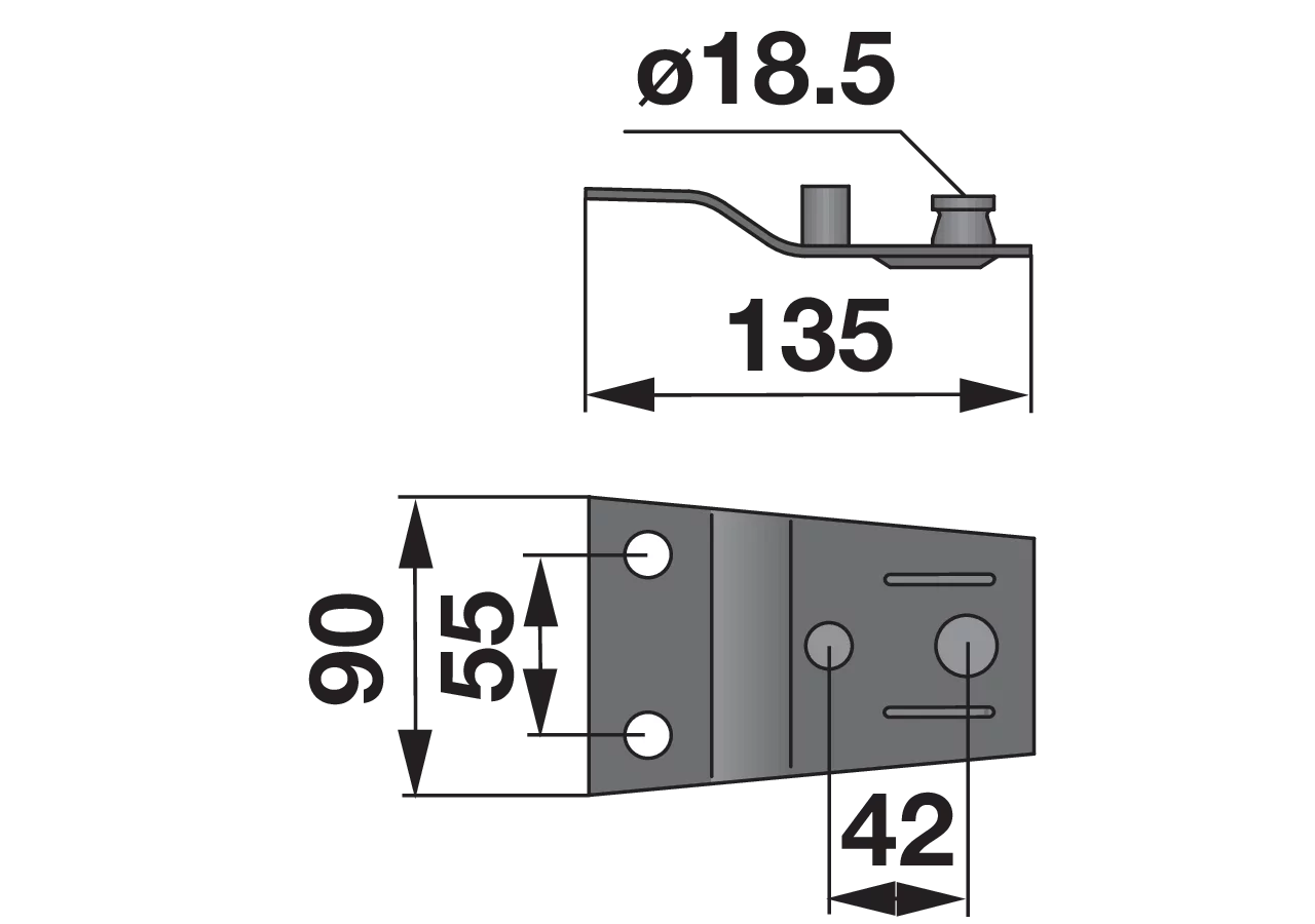 Messerhalter L 135 mm – passend für Pöttinger 434.111 MWS