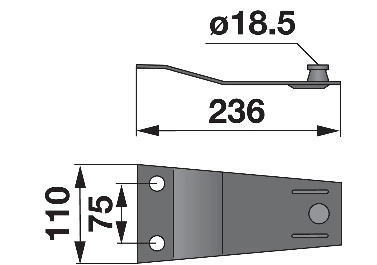 Messerhalter L 236 mm – passend für Pöttinger 434.112 MWS