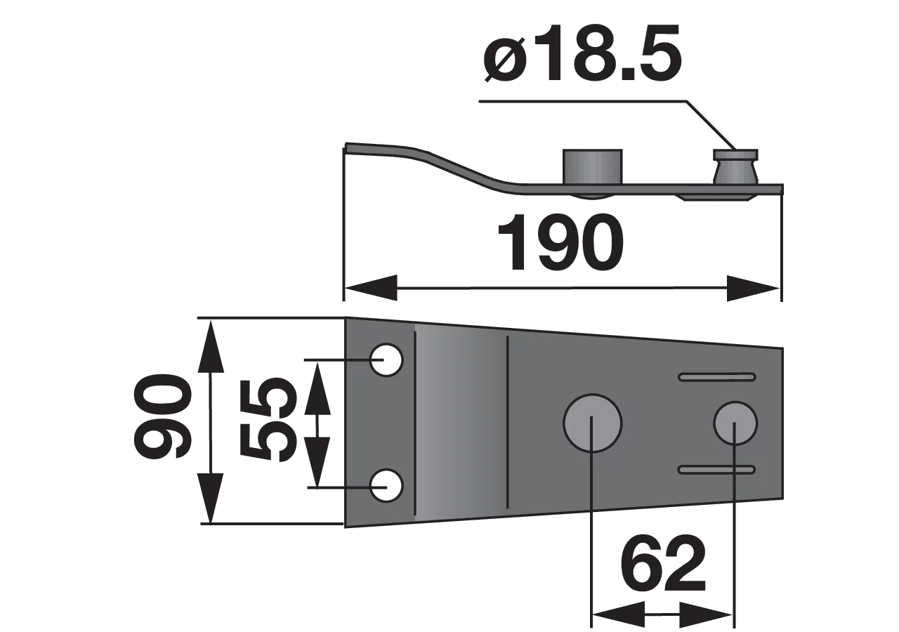 Messerhalter L 190 mm – passend für Pöttinger 434.123 MWS