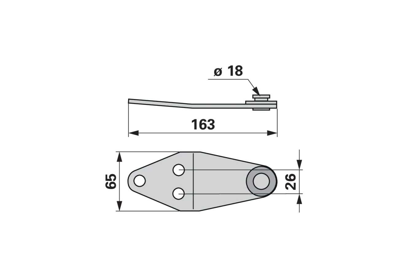 Messerhalter L 163 mm – passend für Krone 144682.2 MWS