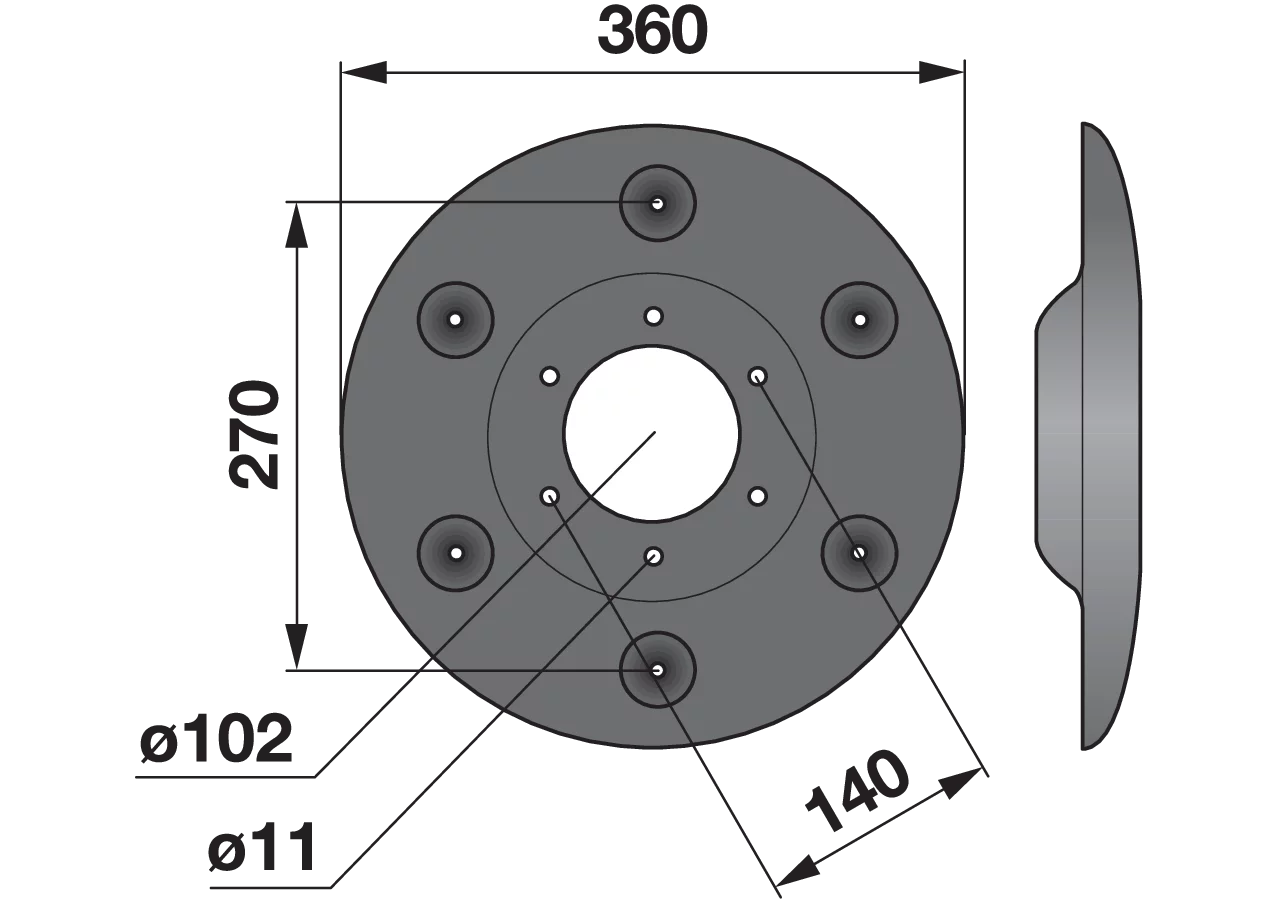 Stützteller AD 360 mm – passend für Deutz-Fahr 06228357 GartenShop24
