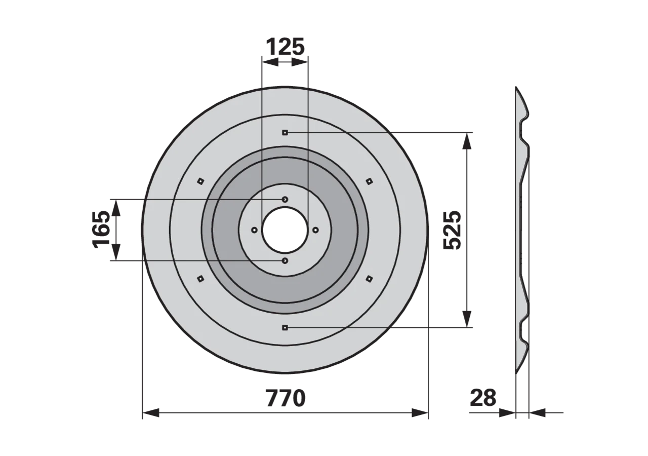 Gleitteller AD 770 mm – passend für Fella 496100 GartenShop24