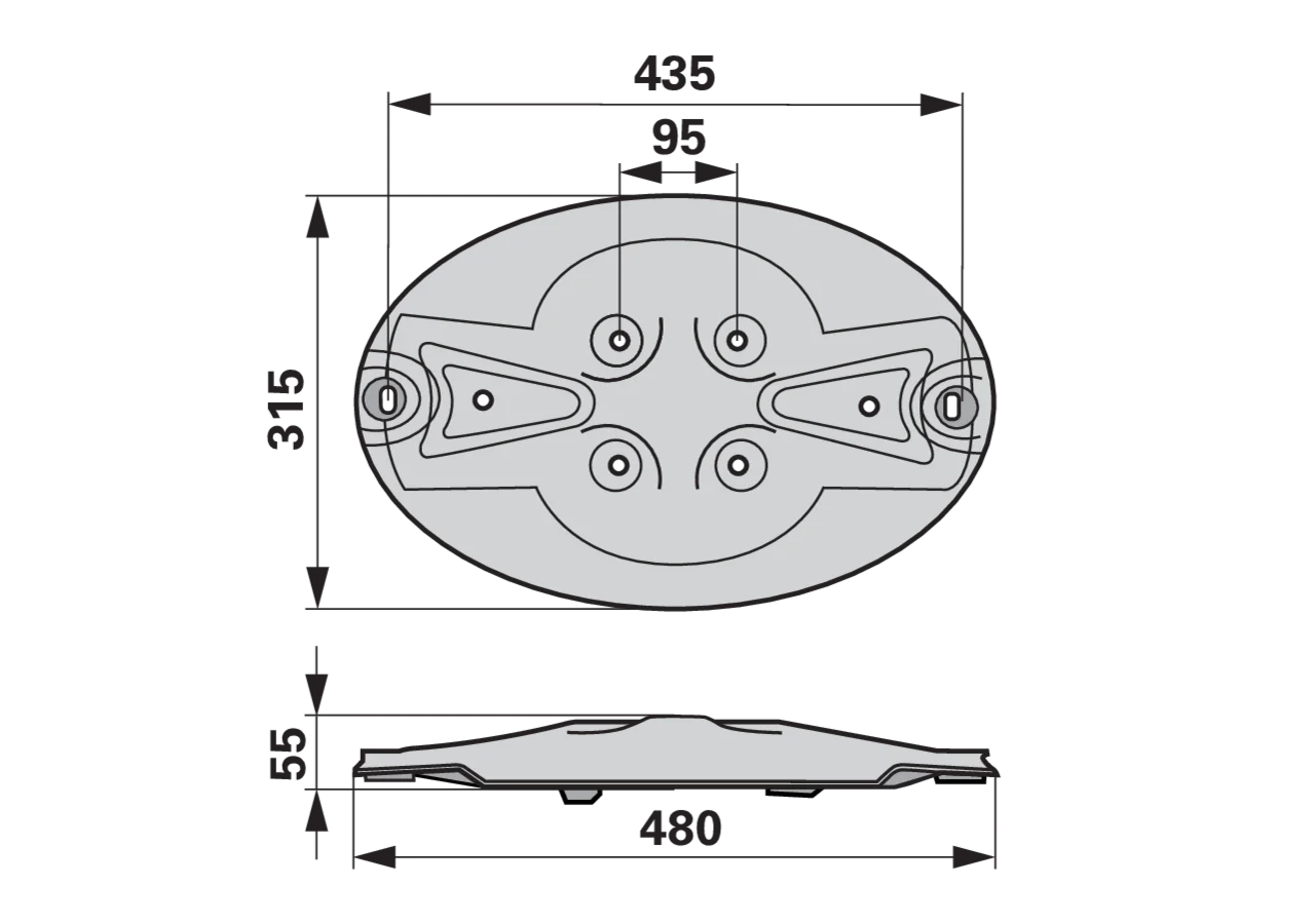 Mähscheibe L 480 x B 315 mm – passend für Kuhn 55931400 GartenShop24