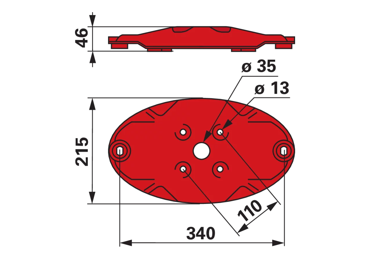 Mähscheibe L 340 x B 215 mm – passend für Kuhn 56807200 GartenShop24