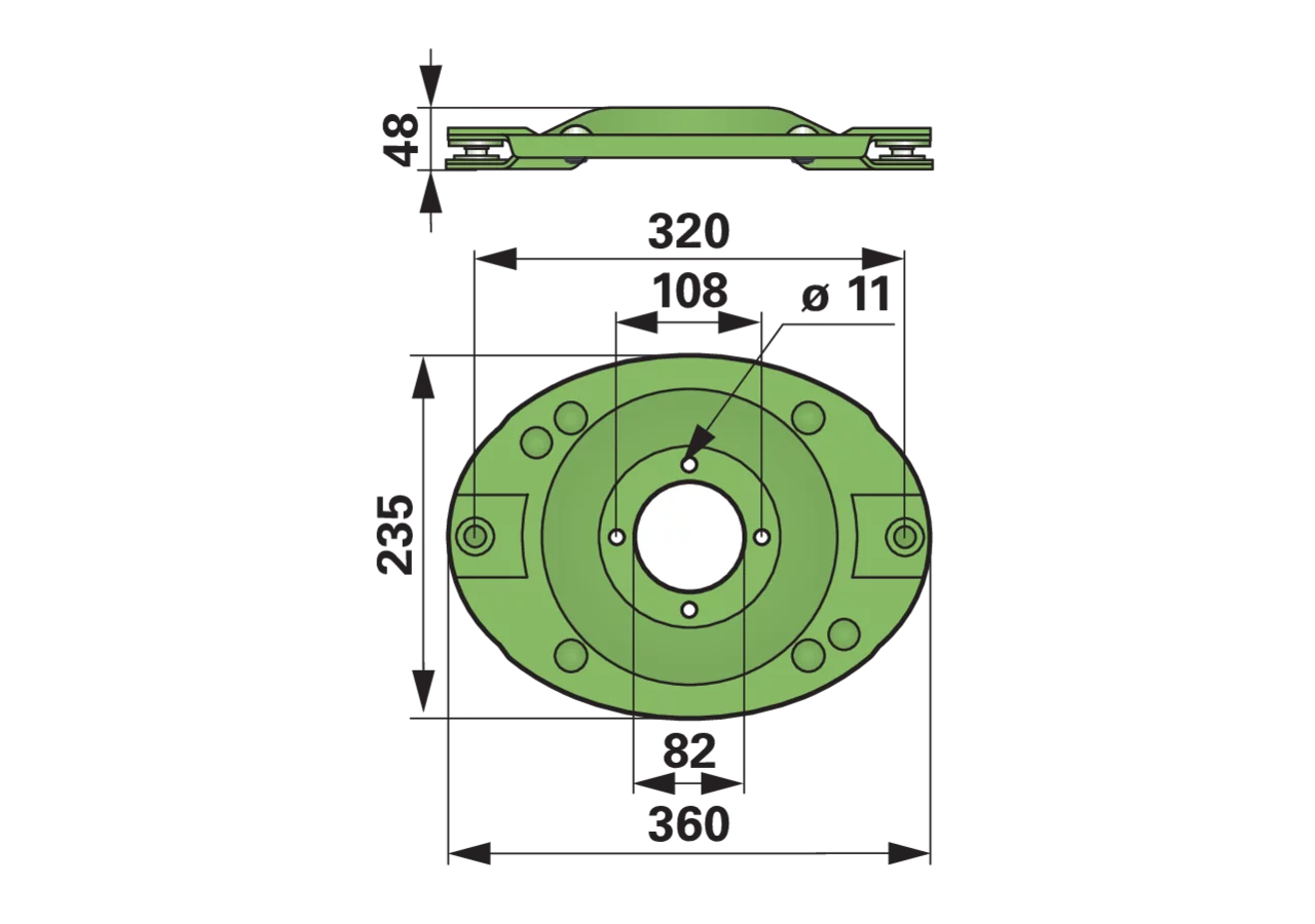 Mähscheibe L 360 x B 235 mm Krone 145859.1 Krone