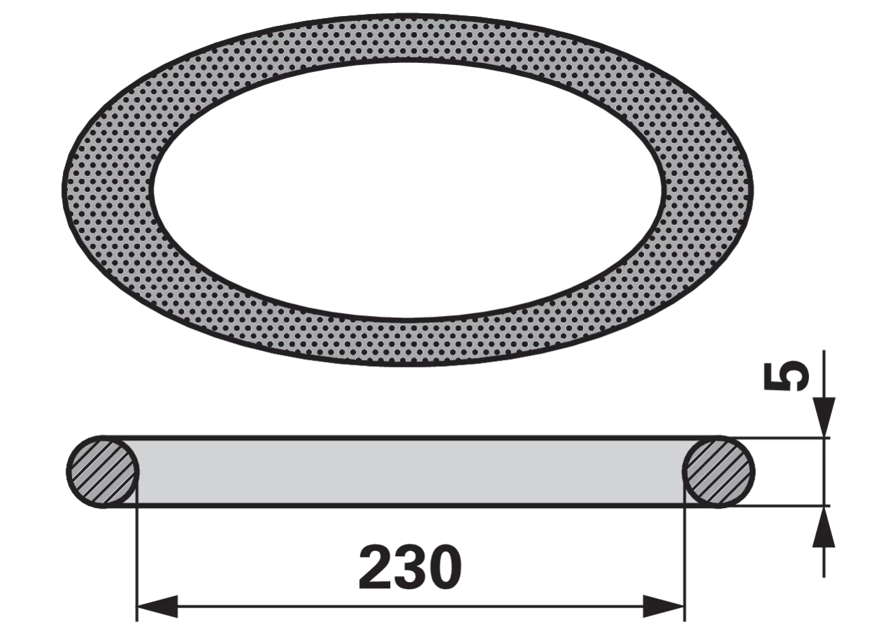 O-Ring 230 x 5 mm, DIN 3770/3771 Pöttinger 415.567 Pöttinger