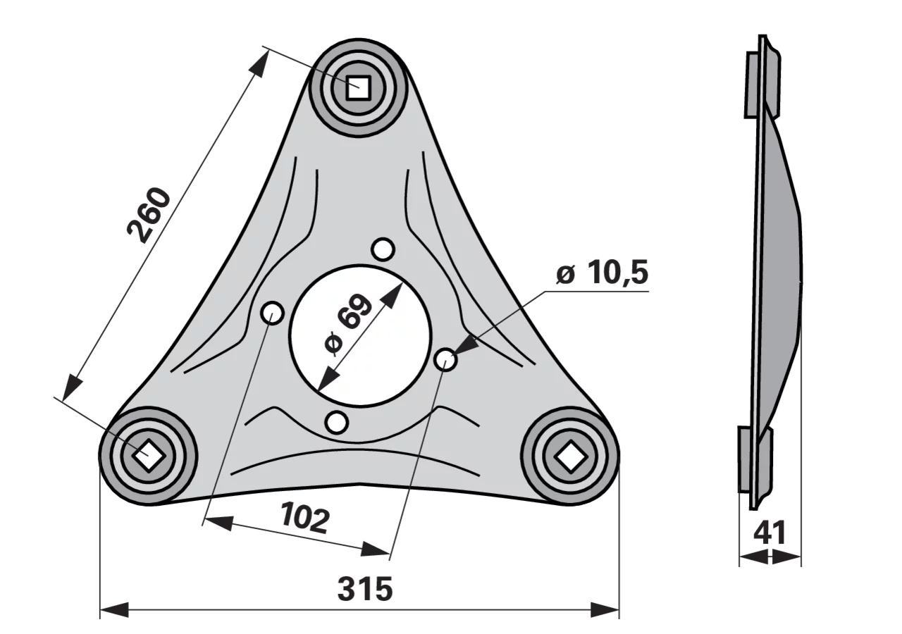 Mähscheibe L 315 x B 315 mm – passend für Vicon-PZ 99417936 GartenShop24