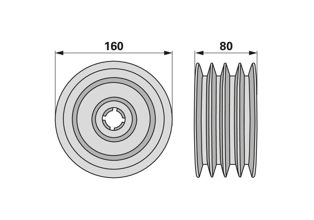 Riemenscheibe AD 160 mm, 4 Rillen – passend für BCS 515.31301 GartenShop24