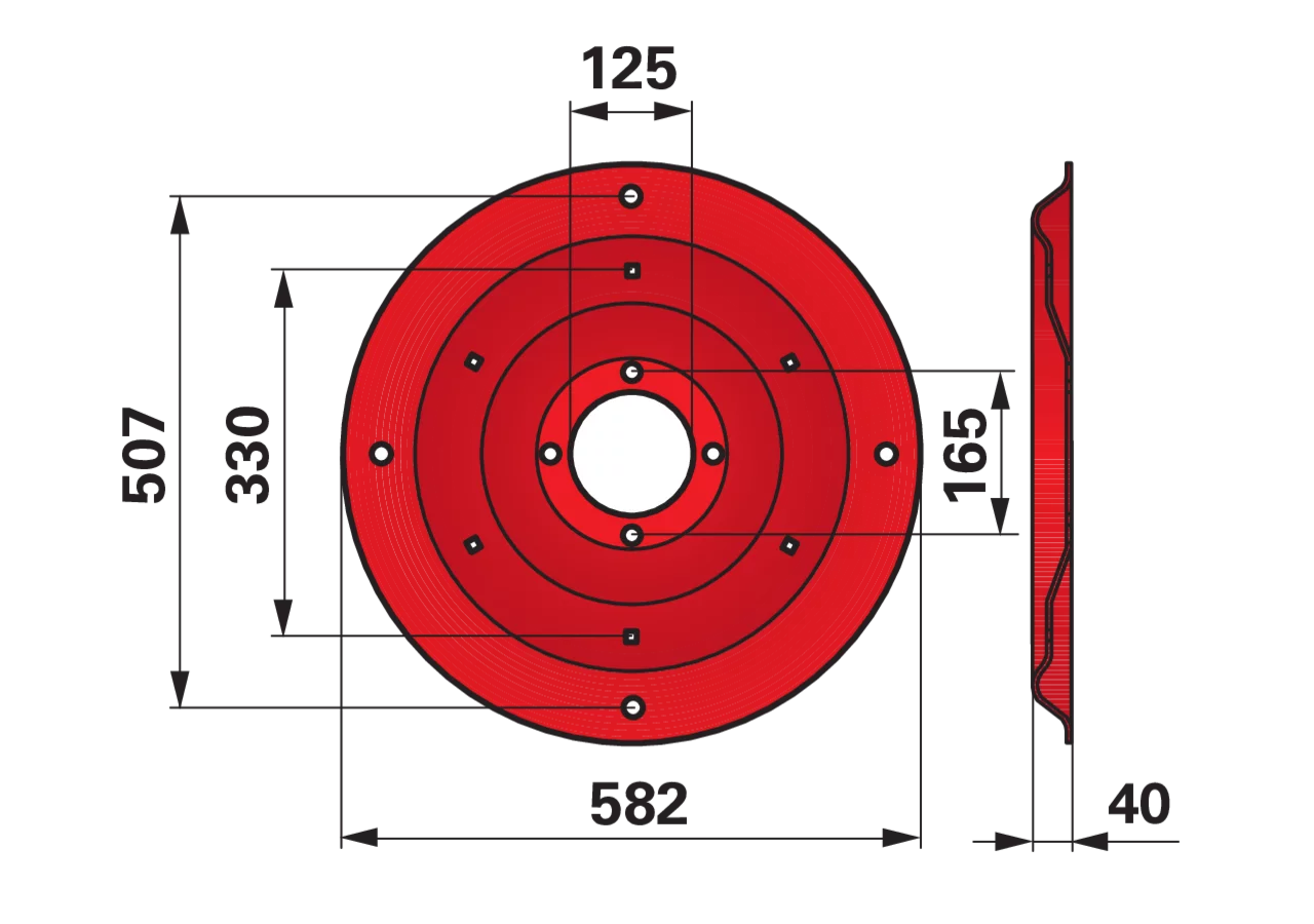 Gleitteller AD 582 mm – passend für Fella 140507 GartenShop24