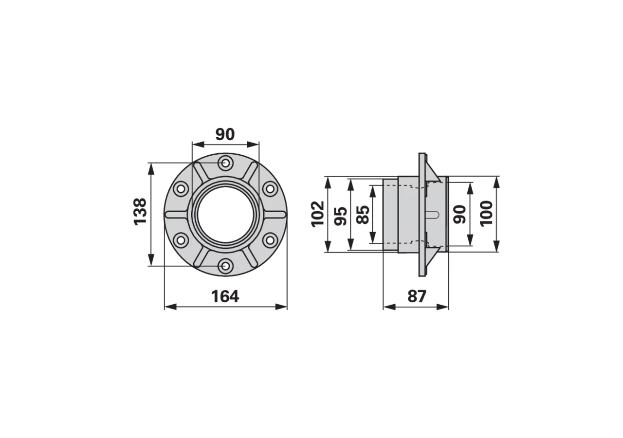 Gleittellernabe ID 90 mm – passend für Deutz-Fahr 06567235 GartenShop24