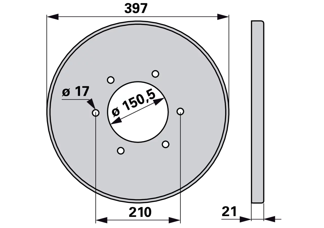 Mähtrommeldeckel AD 397 mm Deutz-Fahr Z1000340 Deutz-Fahr