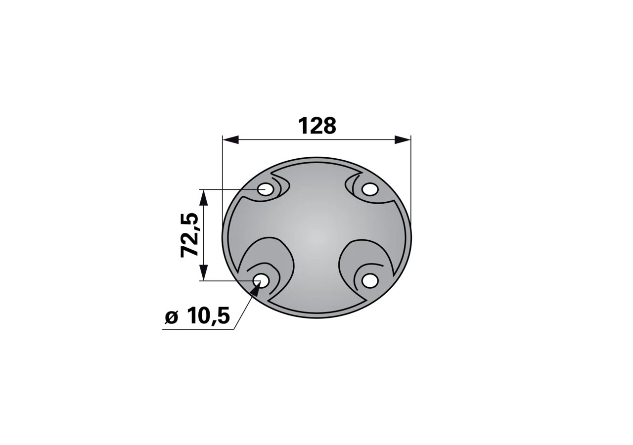 Mähscheibendeckel AD 128 mm Deutz-Fahr VN98664785 Deutz-Fahr