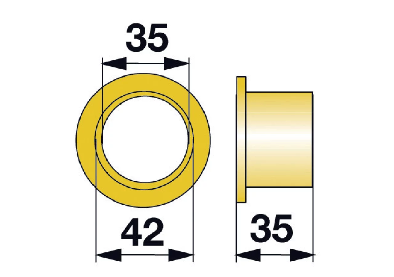Buchse AD 42 x ID 35 x L 35 mm – passend für Fella 122724 GartenShop24