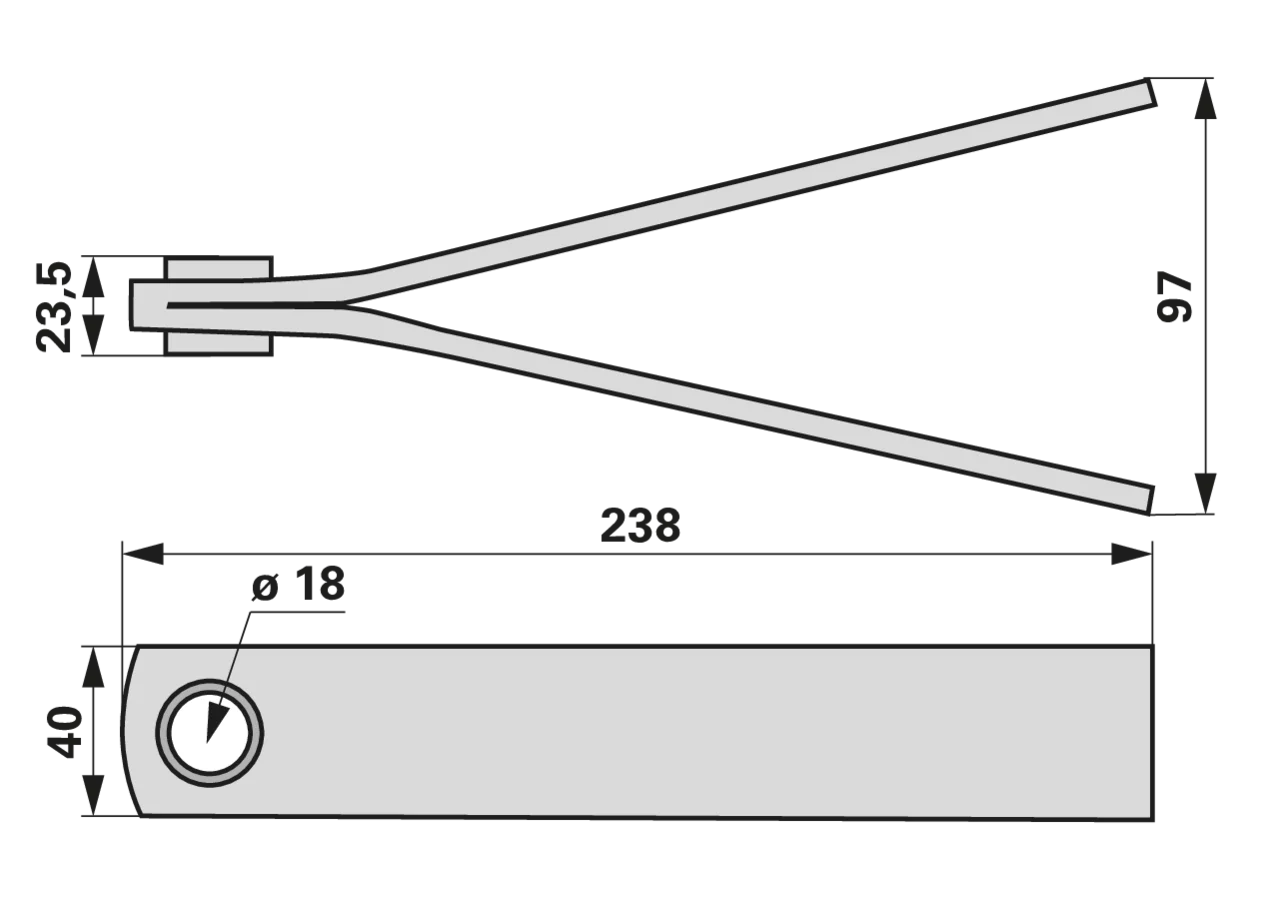 Aufbereiterzinke L 235 mm Krone 139882.1 Krone